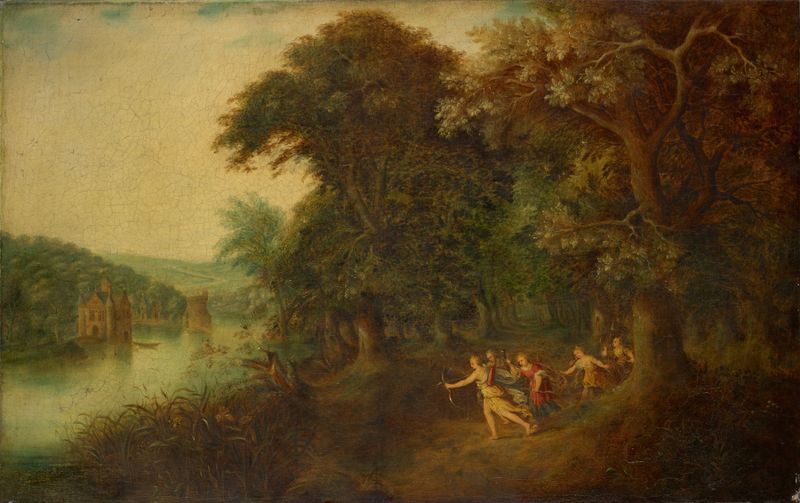 Paisaje con Caza y Diana, Romanticismo, artista desconocido