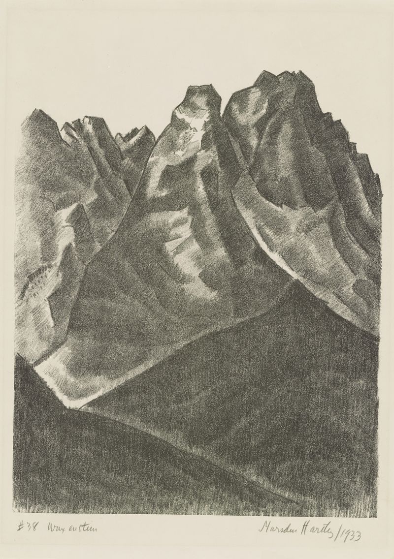 Composição abstrata com cores vibrantes de Marsden Hartley, pintura a óleo, 1933