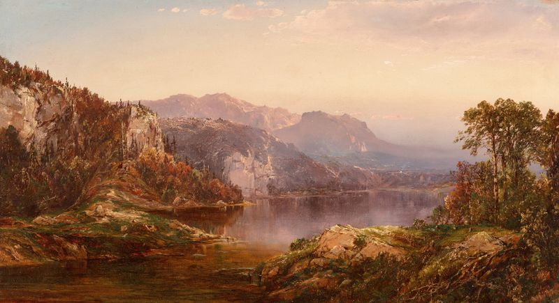 Golden Sunlight by William Louis Sonntag, oil painting depicting a serene landscape with golden light.
