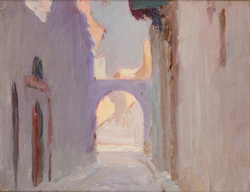 Tunis (Uma Rua) de Jan Ciągliński, pintura a óleo que retrata uma cena de rua em Tunis