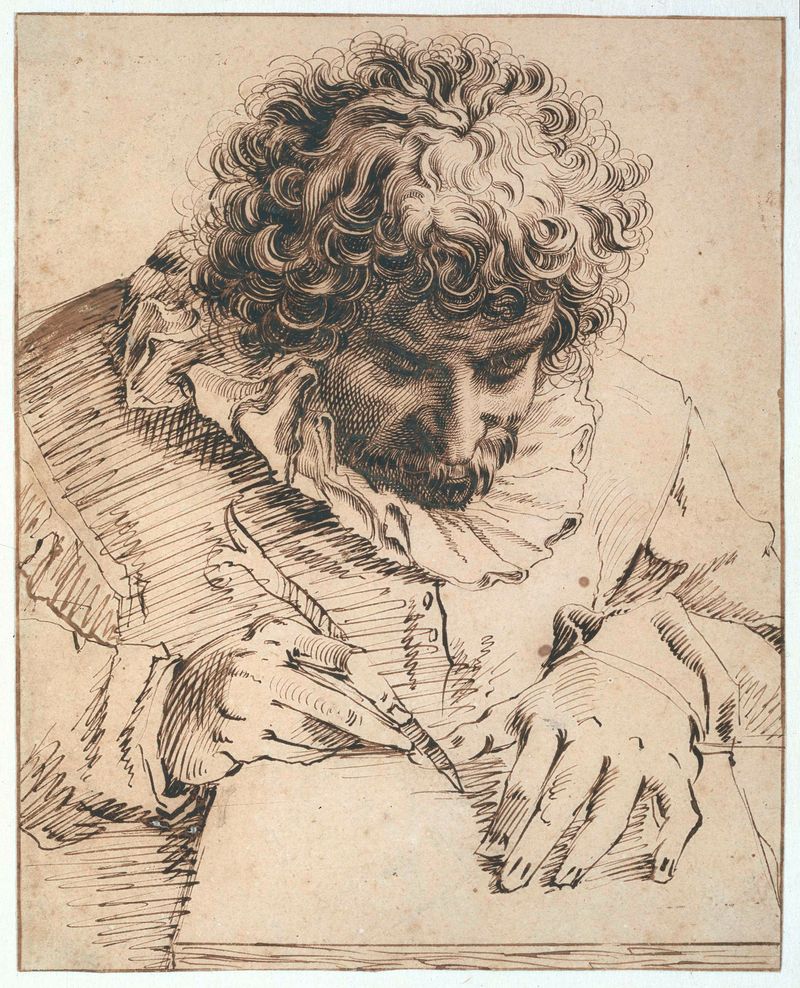 Engraving by Hendrick Goltzius depicting Gillis van Breen in focus.