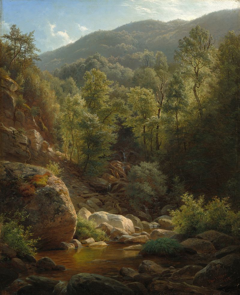 Landscape with hills and sky, oil painting by Paul Weber