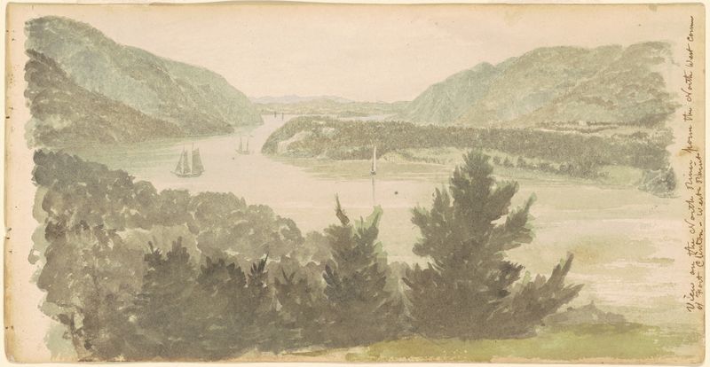 Landscape of the North River from Fort Clinton by Seth Eastman, oil painting