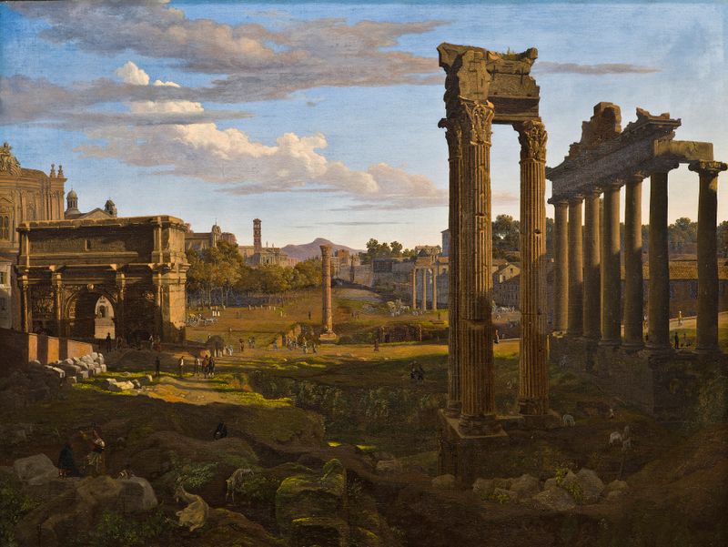 Oil painting by Johann Heinrich Schilbach depicting the Capitol and Forum Romanum