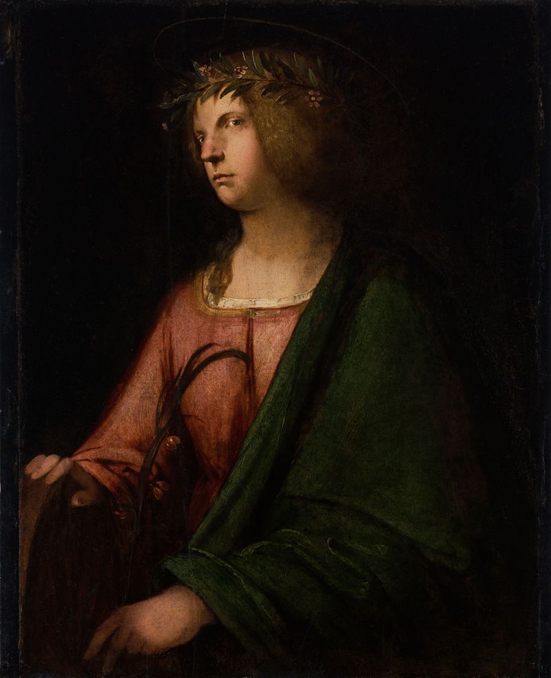 Santa Catarina de Alexandria, óleo sobre painel de Girolamo Romanino