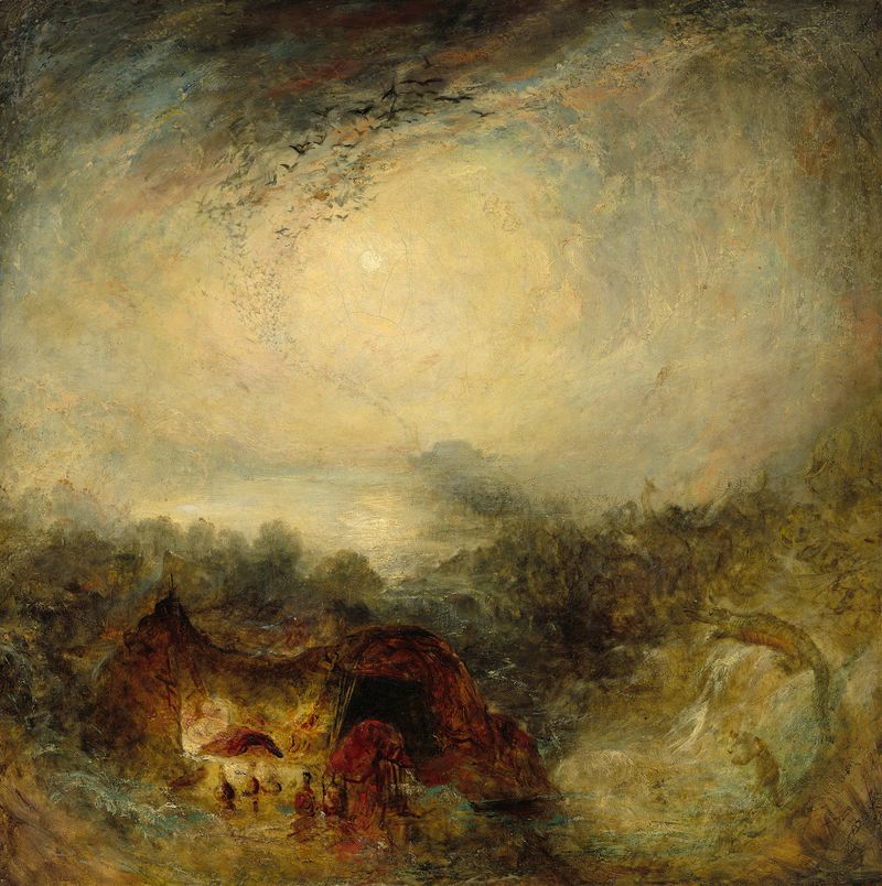 A Noite do Dilúvio, pintura a óleo de Joseph Mallord William Turner que retrata uma paisagem tempestuosa.