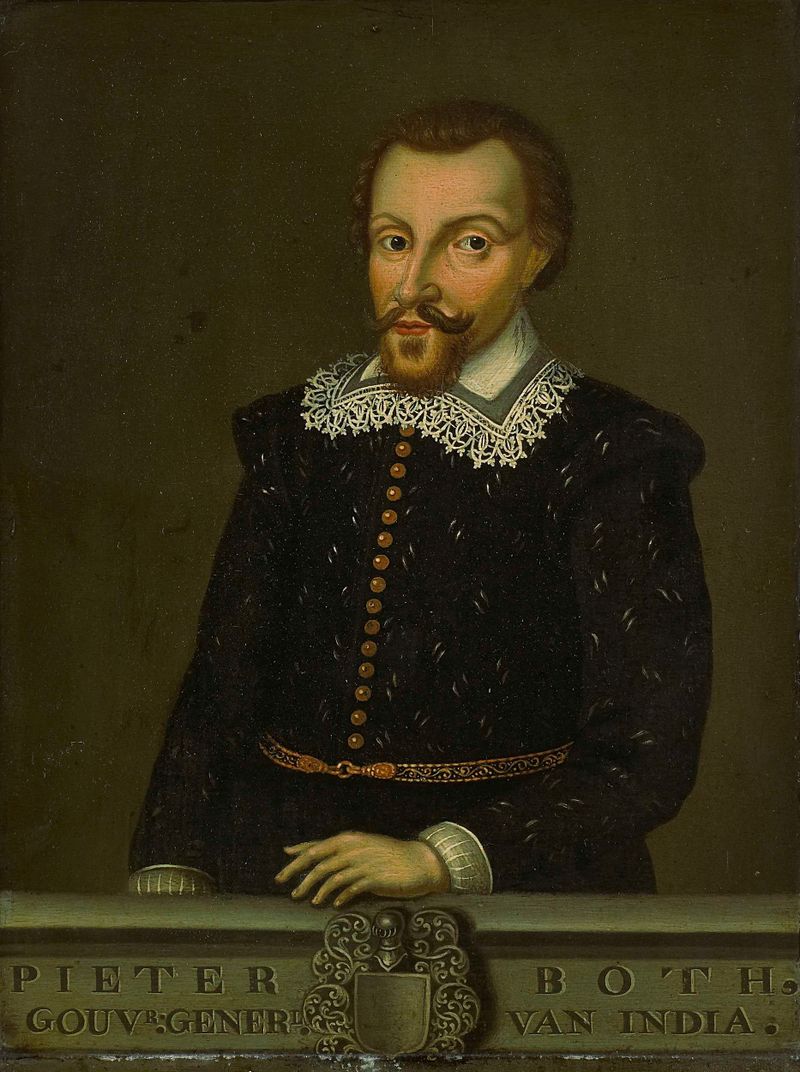 Retrato de Pieter Both, Gobernador General de las Indias Orientales Neerlandesas, óleo sobre panel por artista desconocido
