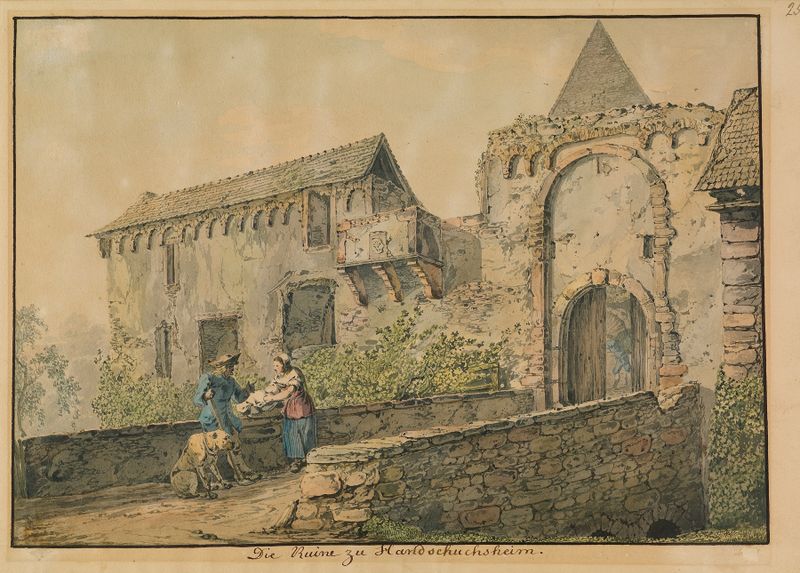 Ruin of the Tiefburg at Handschuhsheim, watercolor on paper by Carl Philipp Fohr