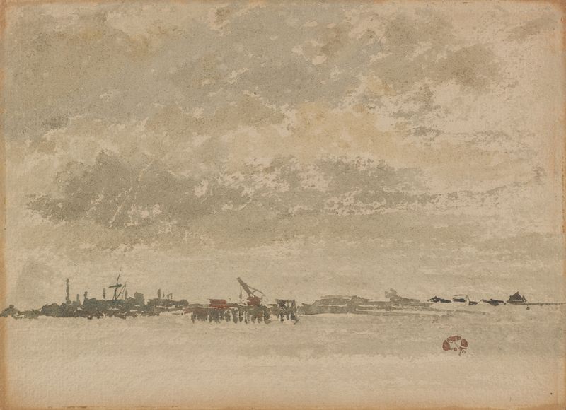 Grey and Silver–Purfleet, óleo sobre tela de James Abbott McNeill Whistler
