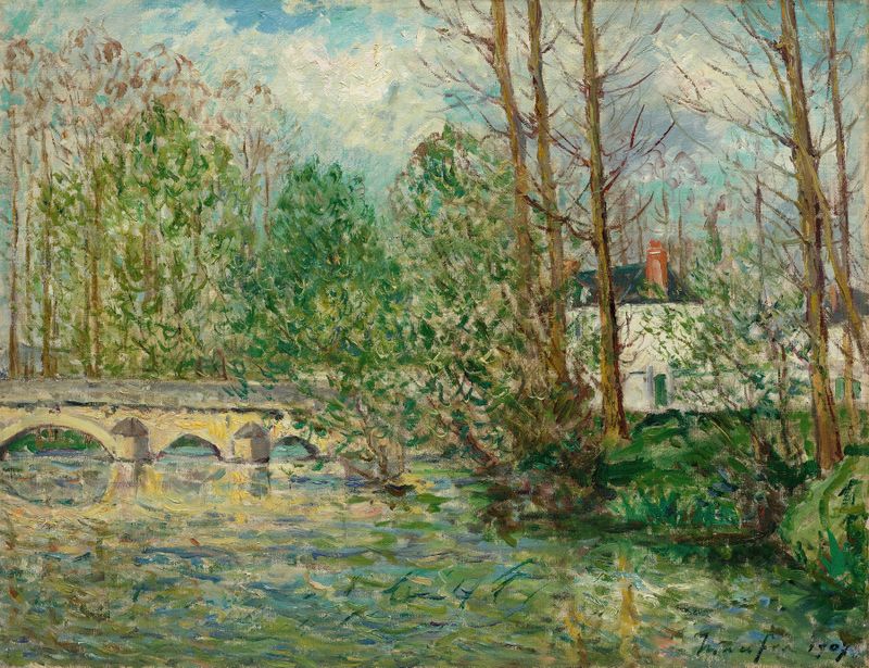 Paisagem de primavera em Lavardin, Loir-Et-Cher por Maxime Maufra, pintura a óleo