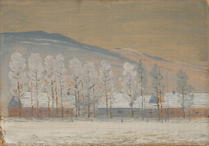 Winter landscape near Ždiar, oil on canvas by Ferdinand Katona