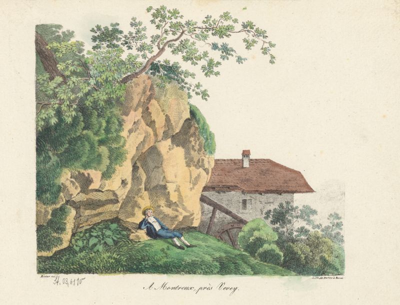 Architecture scene by Heinrich Rieter, Modernism, showcasing light and shadow.