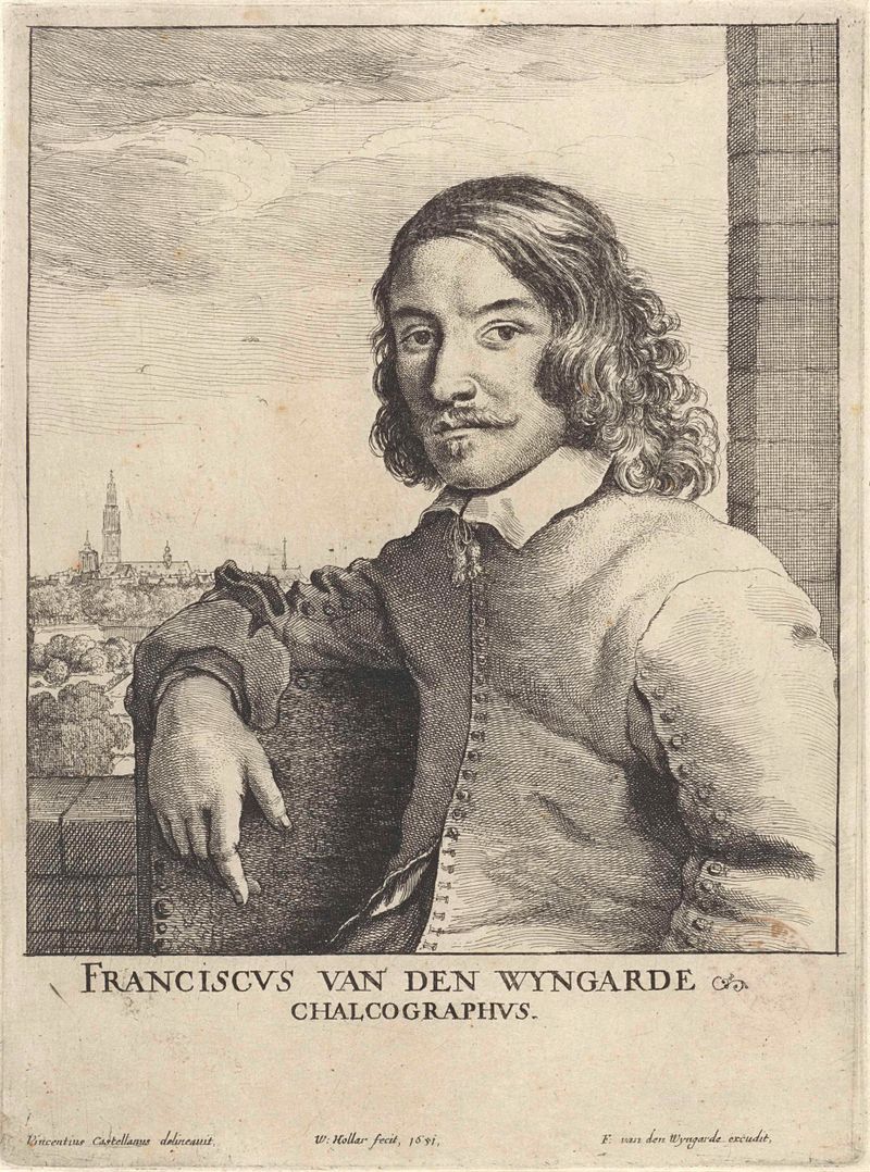 Retrato de Frans van den Wijngaerde, grabado de Wenceslaus Hollar