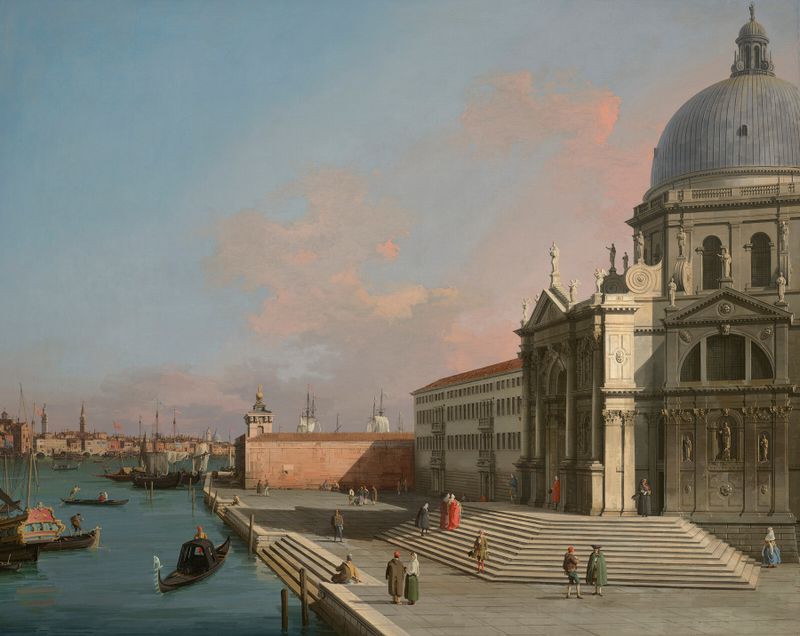 Veneza, o Grande Canal com Santa Maria della Salute, óleo sobre tela de Canaletto