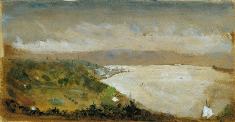 View of the Hudson River from the Catskills, oil on canvas by Stanford White