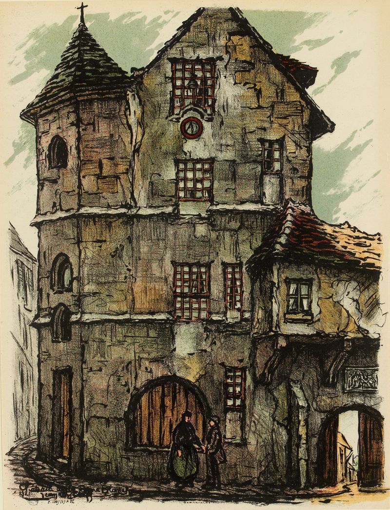 Château de la reine Blanche by Jean-Charles Contel, oil painting depicting a crumbling château.