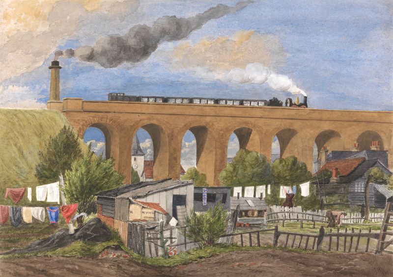 Viaduto em Kent por George Buchanan Wollaston, 1881, meio desconhecido