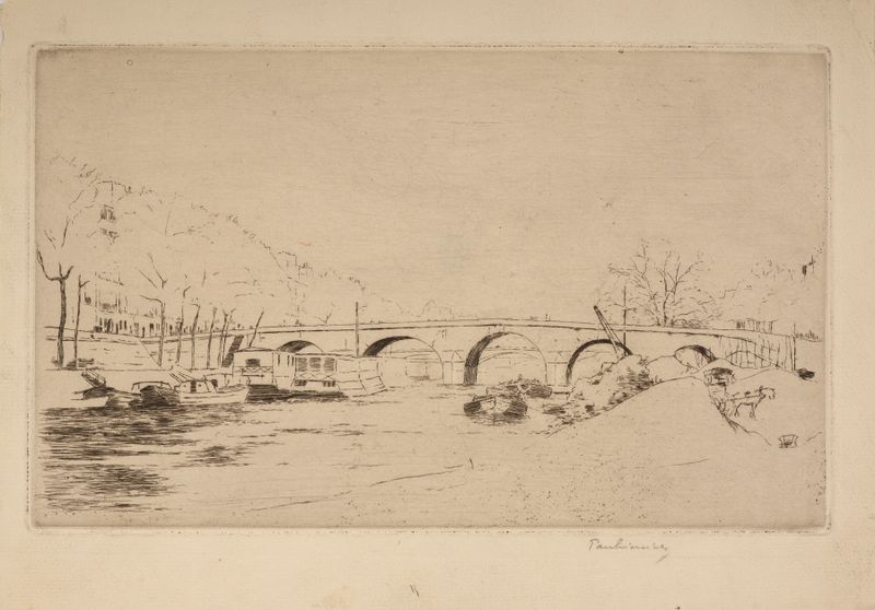 Pont Marie in Paris by Józef Pankiewicz, oil on canvas, depicting a bridge over the Seine.