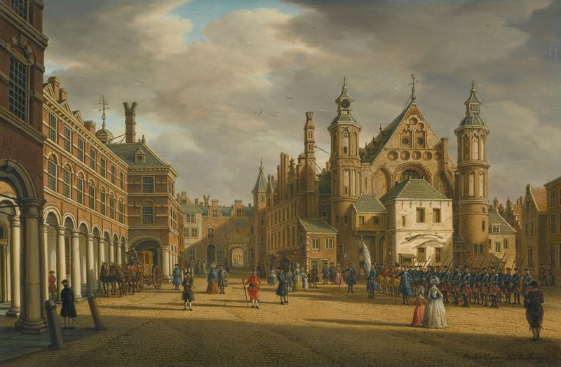 Architecture of the Ridderzaal in The Hague by Paulus Constantijn la Fargue, oil painting
