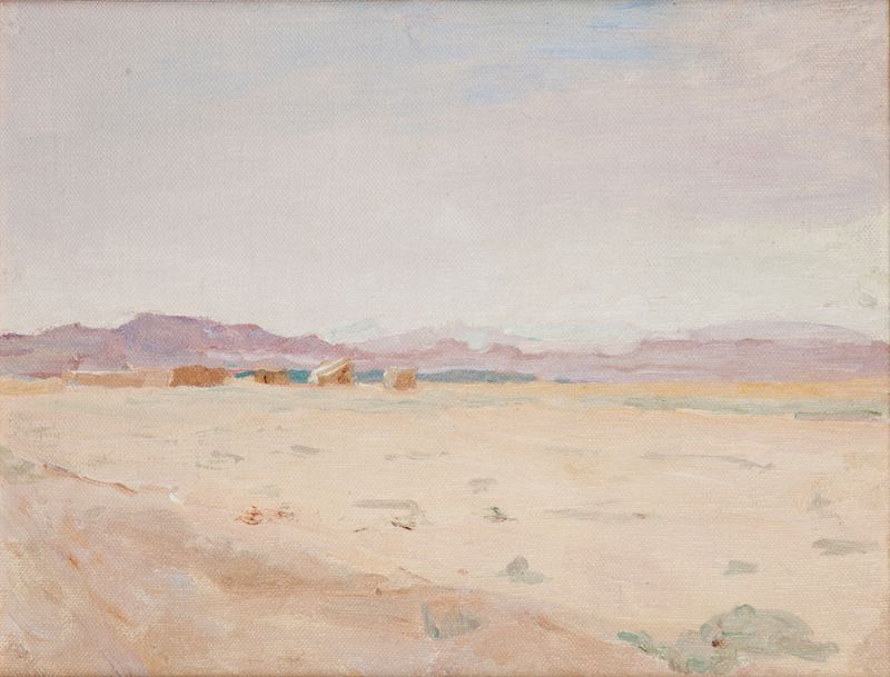 Sahara de Jan Ciągliński, retratando uma paisagem desértica com dunas, pintura a óleo