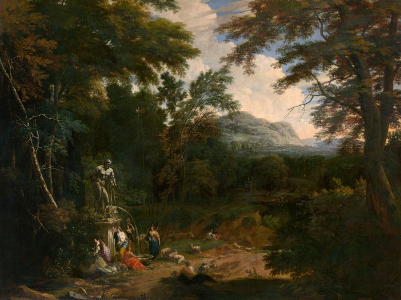 Landscape by Cornelis Huysmans, oil painting depicting a serene horizon and nature.