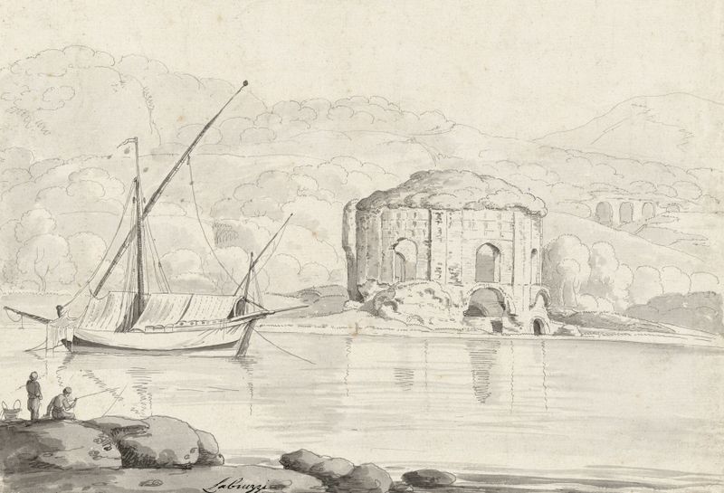 The so-called Temple of Venus at Baiae, marine scene by Carlo Labruzzi, unknown medium
