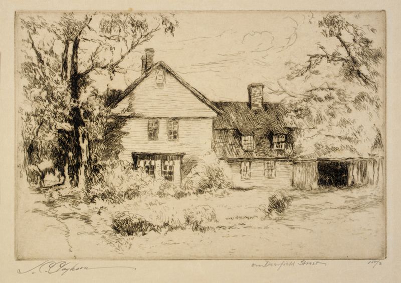On Deerfield Street by Joseph C. Claghorn, depicting a weathered house in a landscape, oil painting