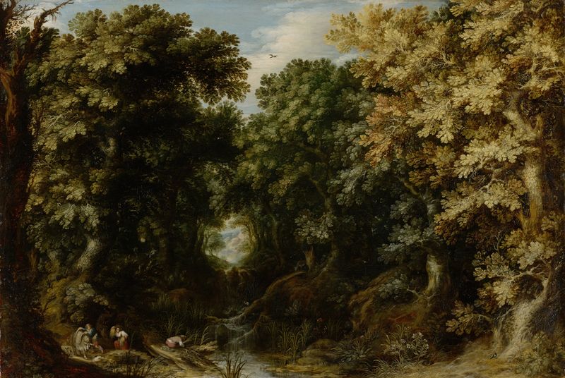 Forest landscape with trees and light by Alexander Keirincx, unknown medium