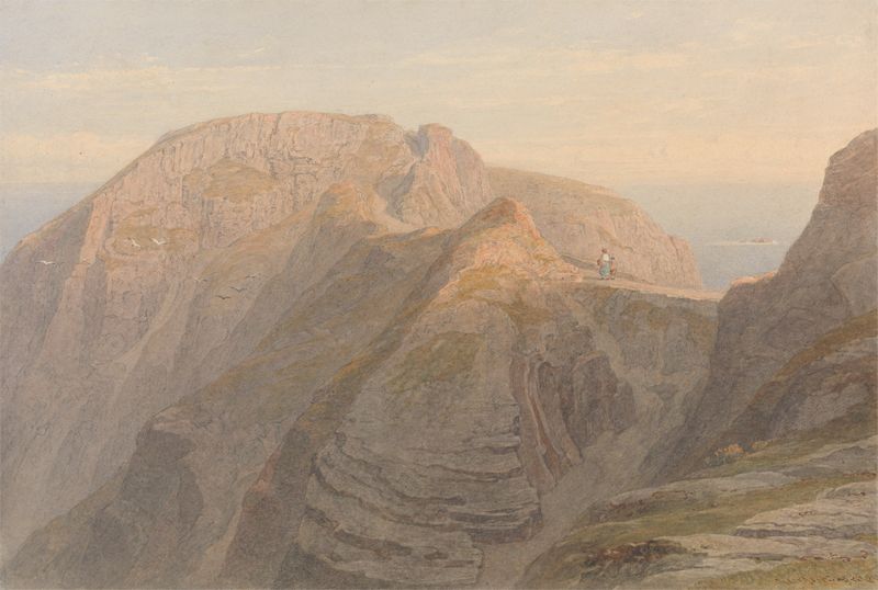 Marine scene of The Coupée, Isle of Sark by George Arthur Fripp, oil painting
