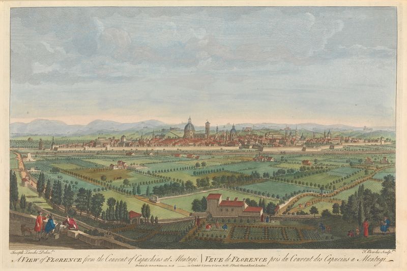 Landscape oil painting by Thomas Bowles III depicting Florence at twilight