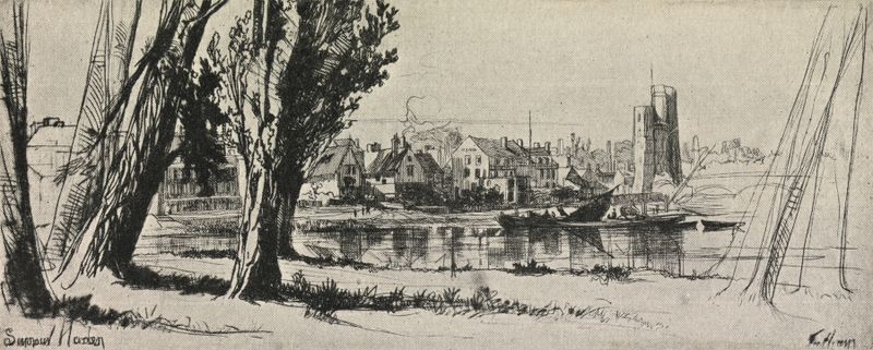 Paisagem de rio tranquila de Francis Seymour Haden, meio desconhecido