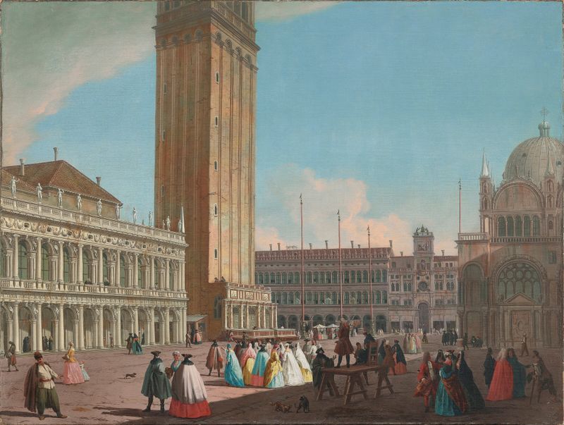 Venice landscape with the Campanile, oil on canvas by Johann Richter