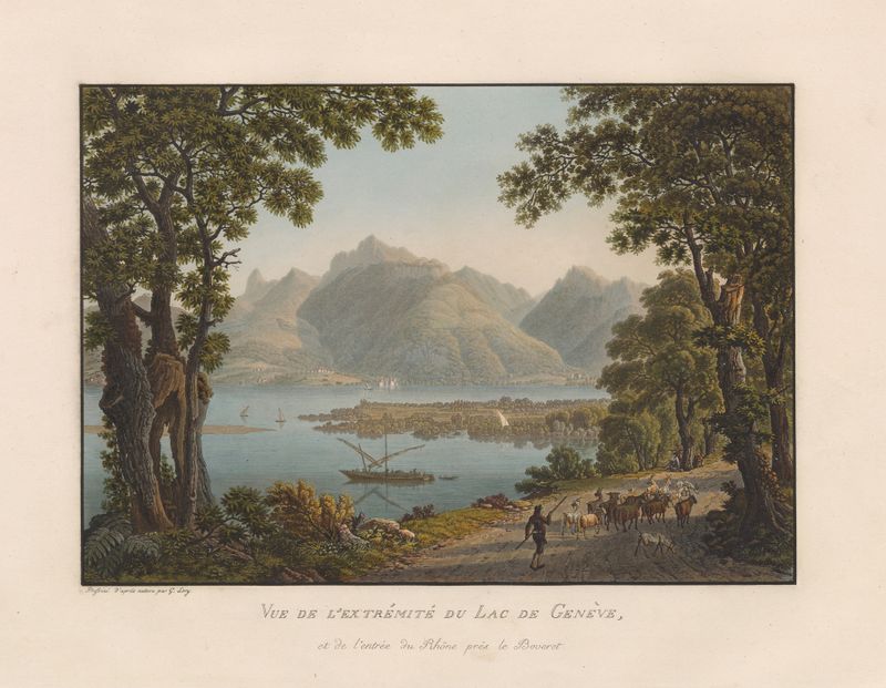 Vue de l’extrémité du Lac de Genève, et de l’entrée du Rhône près le Boveret, óleo sobre tela de Gabriel Lory the Younger