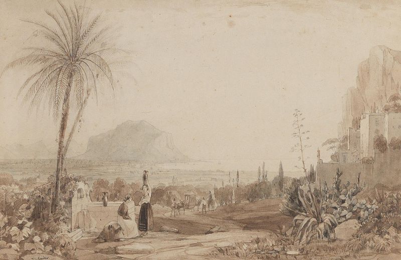 A chalet and a rock massif, Romanticism, by Thomas Ender