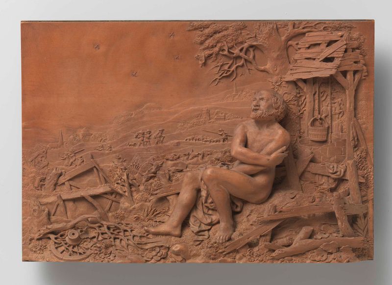 Escultura em madeira de Job no monte de esterco de Albert Jansz Vinckenbrinck