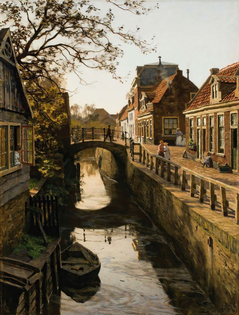 The Wegje With The Bleiswijkstraat Canal In Enkhuizen, oil on canvas by Willem Bastiaan Tholen