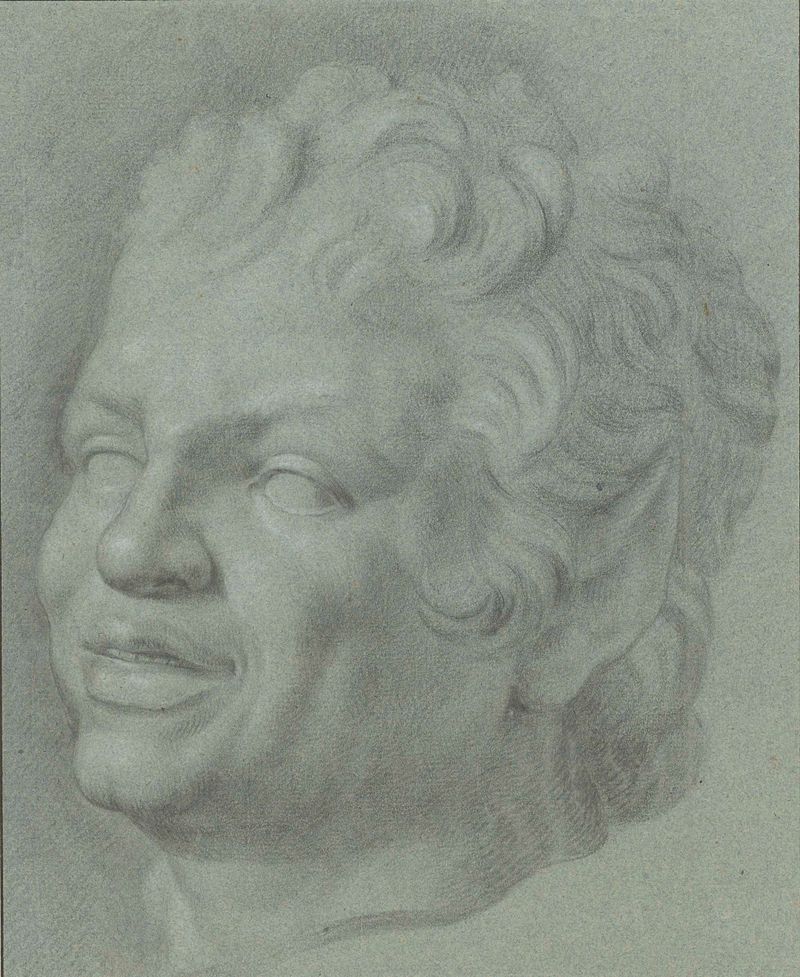 Neoclassical portrait on paper by Anton Raphael Mengs featuring a male figure