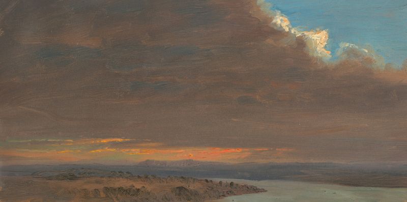 Pôr do sol sobre o Vale do Hudson, Nova York, pintura a óleo de Frederic Edwin Church