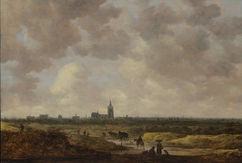 Paisagem representando A View of The Hague from the Northwest, pintura a óleo de Jan van Goyen