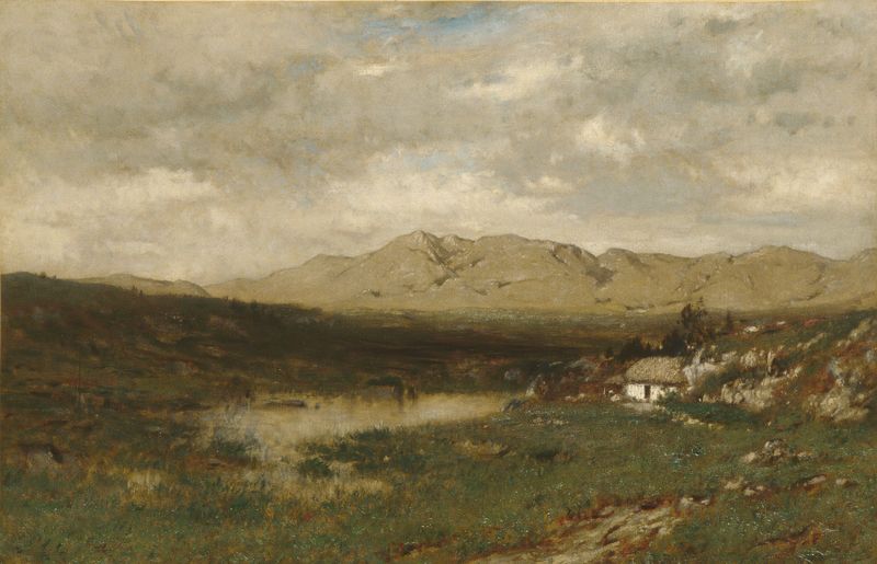 Oil painting by Alexander Helwig Wyant depicting rolling hills in County Kerry
