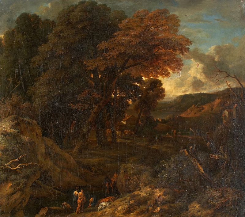 Southern Landscape with Bathers, oil painting by Cornelis Huysmans
