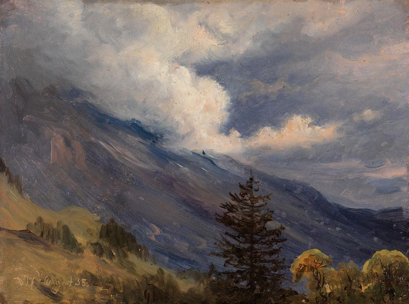 Vista desde Grindelwald en Suiza, óleo sobre lienzo de Thomas Fearnley