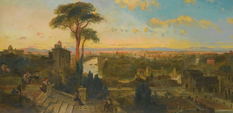 Paisagem de Roma do Convento de San Onofrio, pintura a óleo de David Roberts