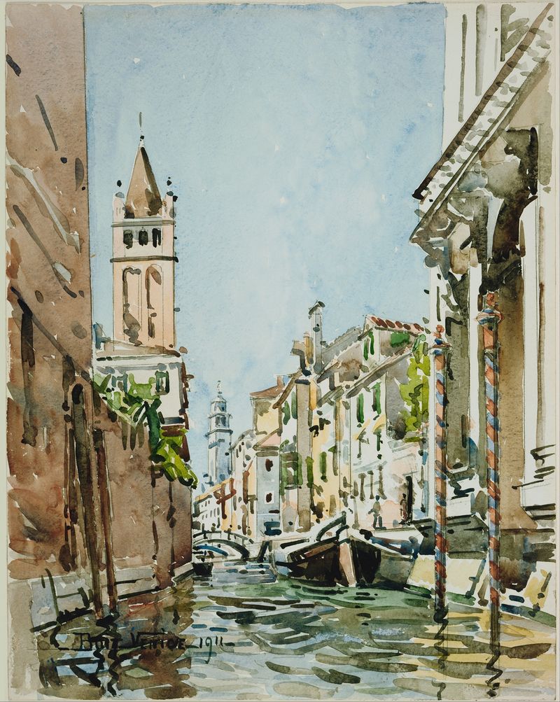 Rio di San Barnaba, oil on canvas by Edward Darley Boit, depicting a canal in Venice.