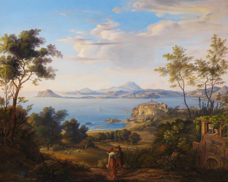 Marine scene depicting Die Bucht von Pozzuoli bei Neapel by Johann Joachim Faber, unknown medium