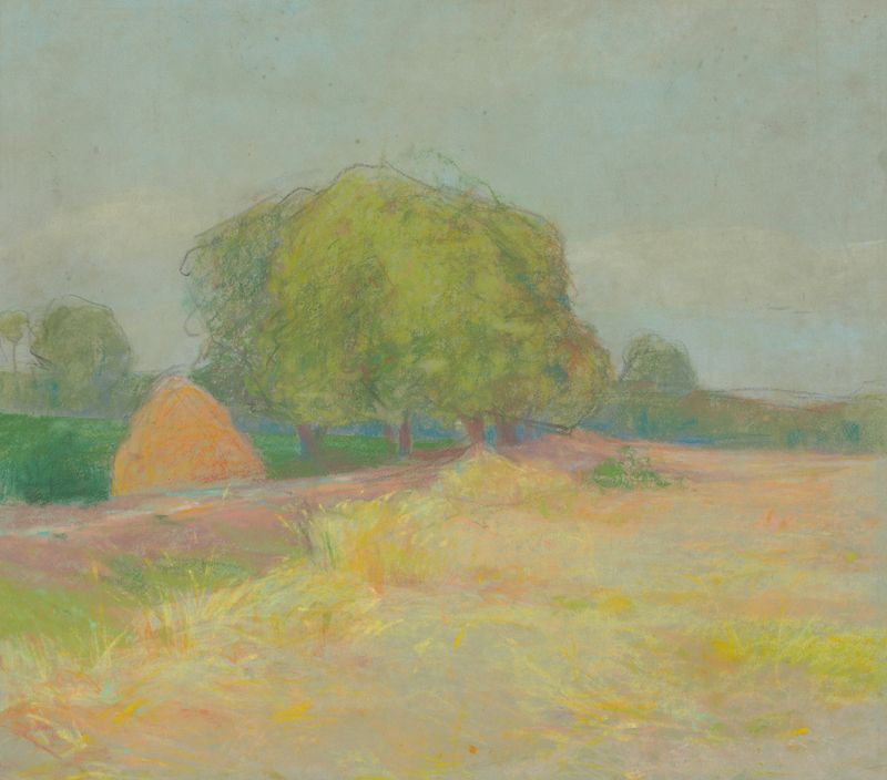 Paisagem com árvores densas, óleo sobre tela de Ľudovít Čordák