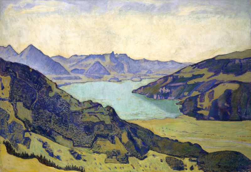 Lake Thun From Breitlauenen, oil on canvas by Ferdinand Hodler
