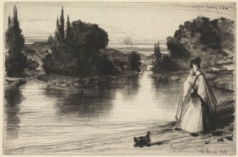 Gravura de Francis Seymour Haden representando um caminho sinuoso e um horizonte.