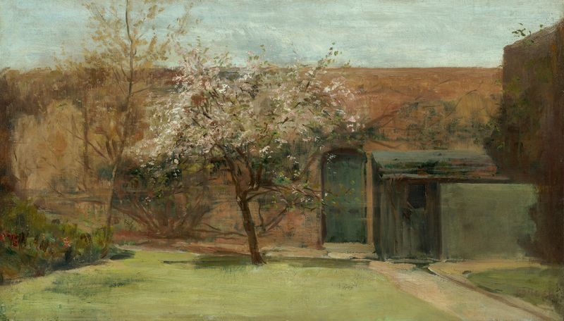 Botanical scene with blossoms by Charles Conder, 1893, oil painting