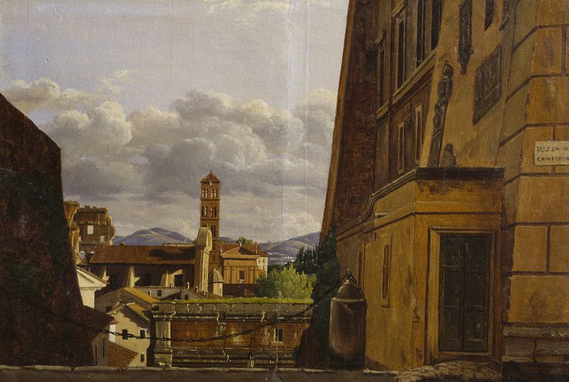 View from Piazza di Campidoglio, Roma by Gustaf Söderberg, oil on canvas depicting a sunlit landscape.